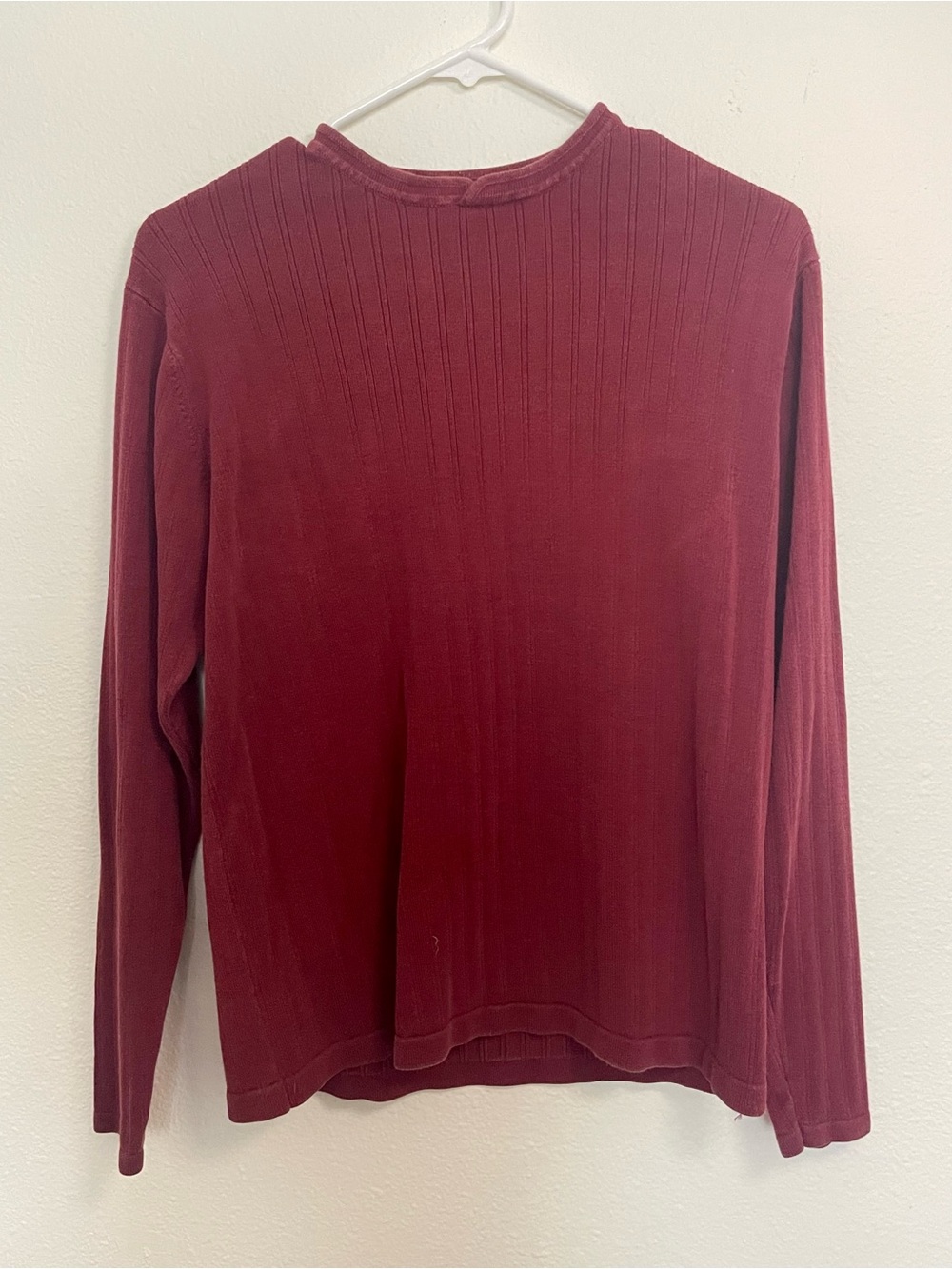 Burgundy Red Slates Dockers Skater Ribbed Crewneck Long Sleeve Top